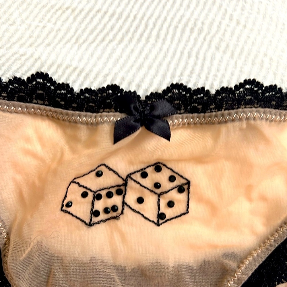 Vintage Victorias Secret Crystal Dice Thong Panty